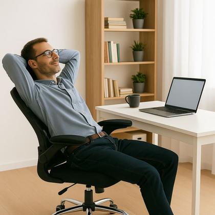 Imagem de Cadeira De Escritório Presidente Giratória Ergonômica 130kg