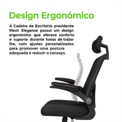 Imagem de Cadeira De Escritório Presidente Giratória Ergonômica 130kg
