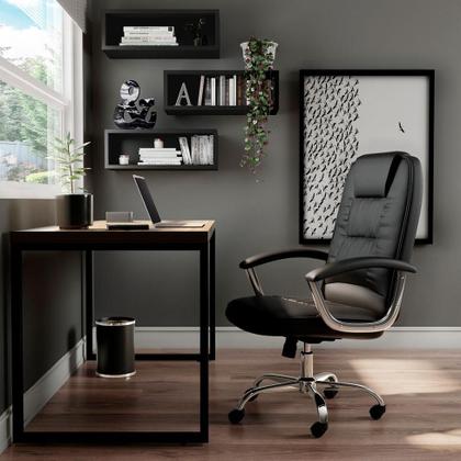 Imagem de Cadeira de Escritório Presidente Giratória Finland Preta