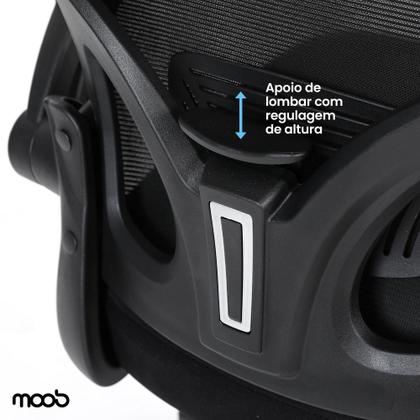 Imagem de Cadeira De Escritório Presidente Mesh Moob VENEZA Giratória Ergonômica Com Sistema Relax Preta