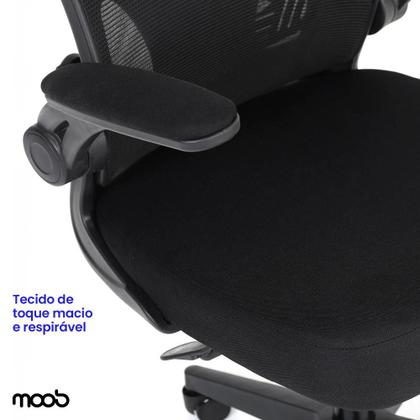 Imagem de Cadeira De Escritório Presidente Mesh Moob VENEZA Giratória Ergonômica Com Sistema Relax Preta