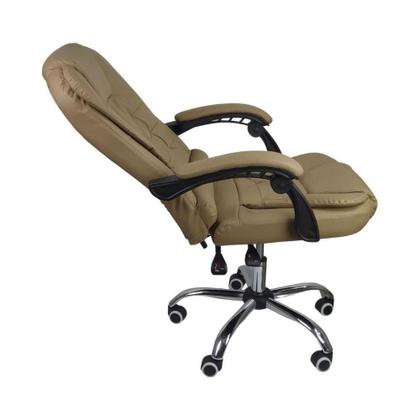 Imagem de Cadeira De Escritório Presidente Reclinável Ergonômica Bege