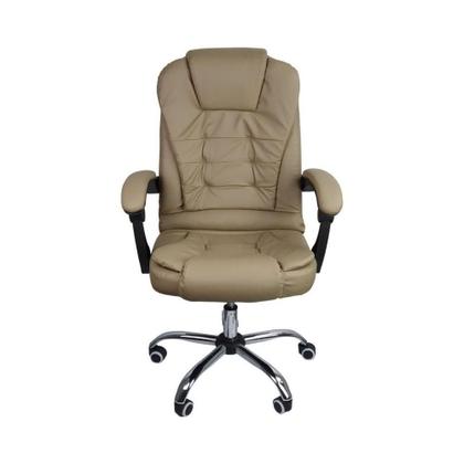 Imagem de Cadeira De Escritório Presidente Reclinável Ergonômica Bege