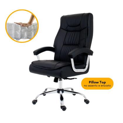 Imagem de Cadeira de Escritório Presidente Wing Com Molas Ensacadas Pillow Top Home Office
