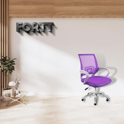 Imagem de Cadeira de Escritório Secretária Base Cromada com Rodinha Fortt Lisboa - CSF02