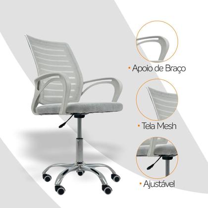 Imagem de Cadeira de Escritório Secretaria Diretor Roma Ergonômica - Branca