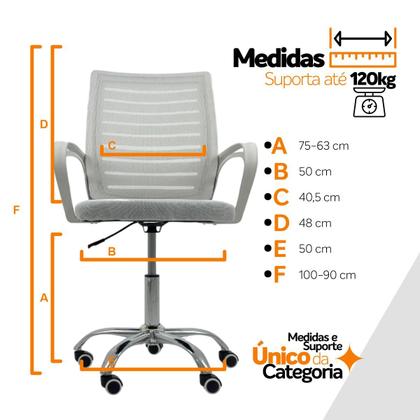 Imagem de Cadeira de Escritório Secretaria Diretor Roma Ergonômica - Branca