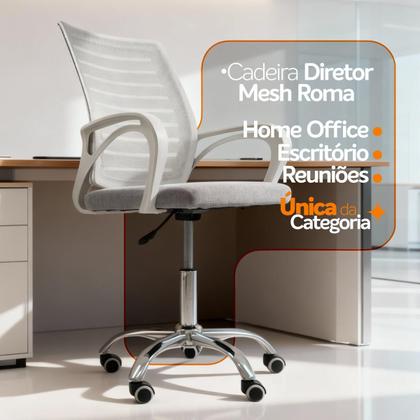 Imagem de Cadeira de Escritório Secretaria Diretor Roma Ergonômica - Branca