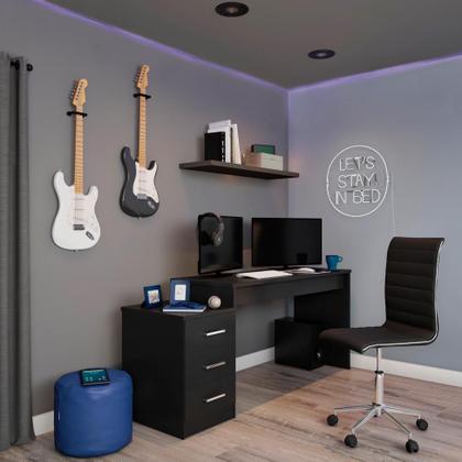 Imagem de Cadeira de Escritório Secretária Giratória Marilyn Preta