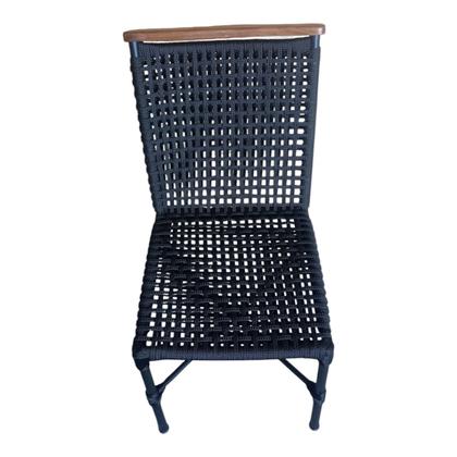 Imagem de Cadeira de Jantar Alumínio Preto e Corda Naútica Preta Marina Area Externa