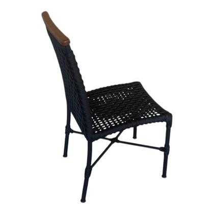 Imagem de Cadeira de Jantar Alumínio Preto e Corda Naútica Preta Marina Area Externa