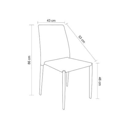 Imagem de Cadeira De Jantar Amanda Pvc Branca Rivatti Kit 6 Unidades