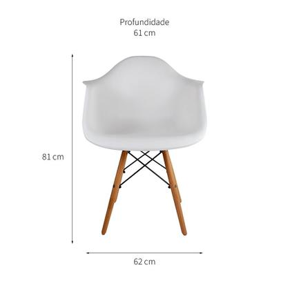 Imagem de Cadeira de Jantar Charles Eames com Braço I Branca