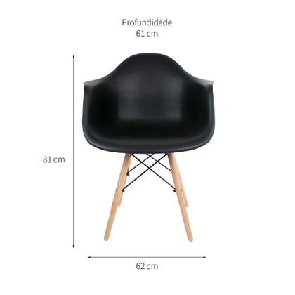 Imagem de Cadeira de Jantar Charles Eames com Braço I Preta