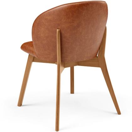 Imagem de Cadeira de Jantar e Estar Living Estofada Mia L02 material sintético Camel - Lyam Decor