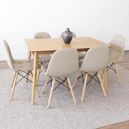 Imagem de Cadeira De Jantar Eiffel Botone Pu Nude Rivatti Kit 4 Unid