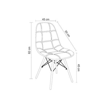 Imagem de Cadeira De Jantar Eiffel Botone Pu Nude Rivatti Kit 4 Unid