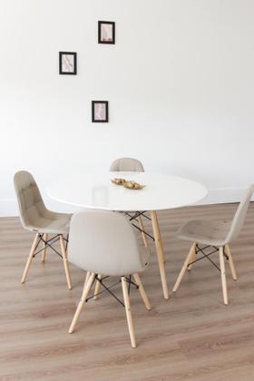 Imagem de Cadeira De Jantar Eiffel Botone Pu Nude Rivatti Kit 4 Unid