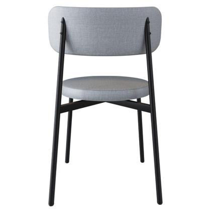 Imagem de Cadeira de Jantar Estofada Kit 4 Nyka M25 Linho Cinza CL - Mpozenato