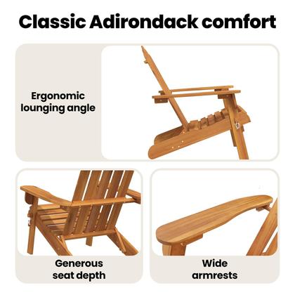 Imagem de Cadeira de jardim VidaXL Adirondack Dobrável em Madeira de Acácia Sólida Marrom