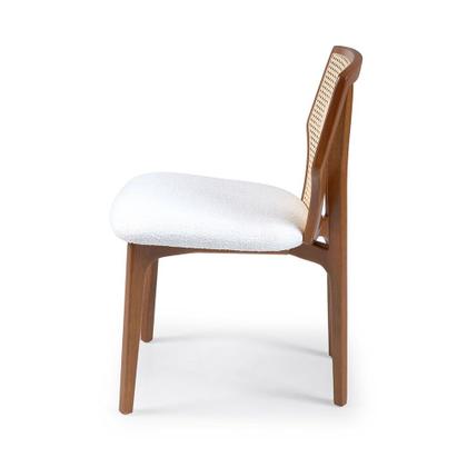 Imagem de Cadeira de Madeira Estofada Raia com Encosto em Tela Portuguesa