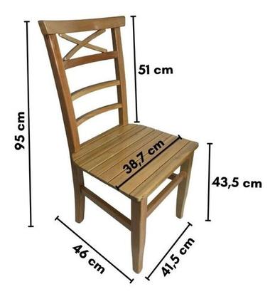 Imagem de Cadeira De Madeira Maciça Valência Abc Com Verniz Natural