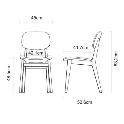 Imagem de Cadeira de Madeira Tramontina London em Tauarí Amêndoa sem Braços com Estofado Preto