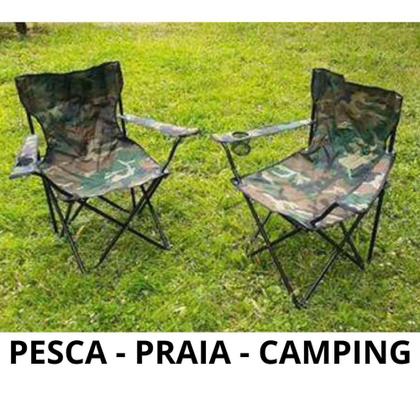 Imagem de Cadeira de Pesca camping e Praia Dobrável c/ Porta Copo e Sacola - SQ