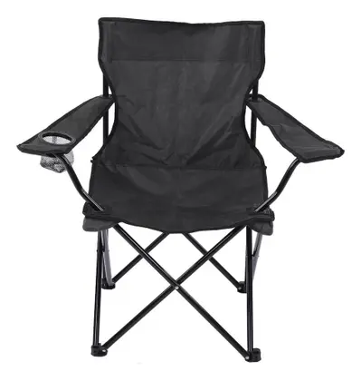 Imagem de Cadeira De Pesca Dobrável Com Apoio De Braço E Porta Copos