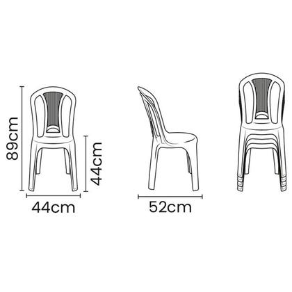 Imagem de Cadeira de Plástico Bistrô Atlântida Branco ECO 4 Unidades - Tramontina 92013/010