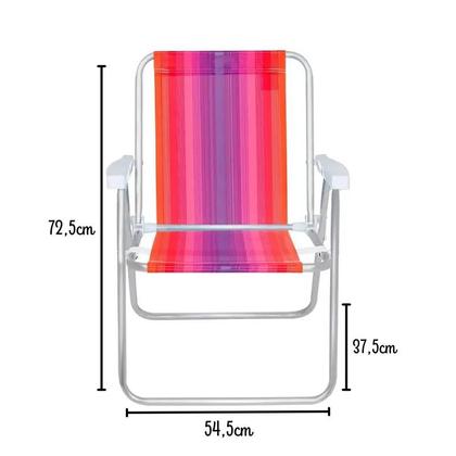 Imagem de Cadeira de Praia Alta Alumínio Mor Suporta até 110kg