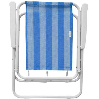 Imagem de Cadeira de Praia Alta Dobrável com 3 Molas Reforçadas até 110 Kg ZELT Azul