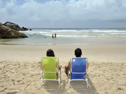Imagem de Cadeira de Praia Alumínio Reclinável Mor Azul
