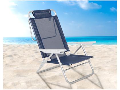 Imagem de Cadeira de Praia Alumínio Reclinável Summer Azul Royal Mor