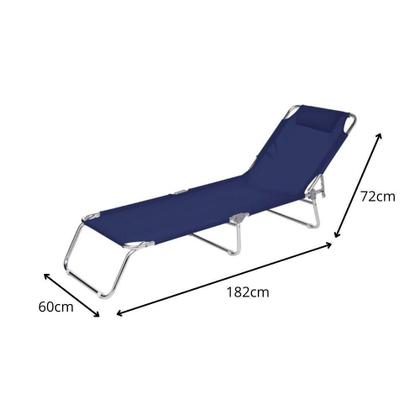 Imagem de Cadeira de Praia Espreguiçadeira Mor 2704 4 Posições Alumínio PVC