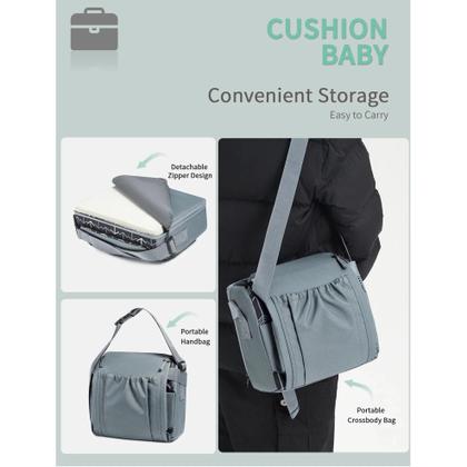 Imagem de Cadeira De Refeição Dobrável Antiderrapante Para Bebês Com Almofada Alta, Assento Portátil Infantil