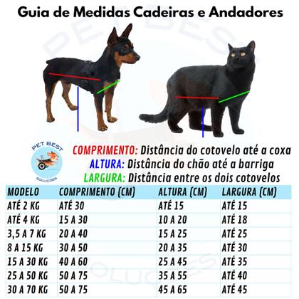 Imagem de Cadeira de Rodas Andador de Cachorro de Grande Porte 15 a 30 Kg Regulável Pet Best Soluções