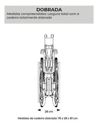 Cadeira De Rodas Dobrável 120kg Apoio Braço Rebatível Cinto - Dellamed Imagem de Cadeira De Rodas Dobrável 120kg Apoio Braço Rebatível Cinto