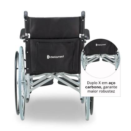 Cadeira de Rodas Dobravel Dellamed em Aço até 100KG D100 5588 Imagem de Cadeira de Rodas Dobravel Dellamed em Aço até 100KG D100 5588