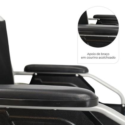 Imagem de Cadeira de Rodas Dobrável em Aço Carbono D100 Dellamed  Resistente e Funcional