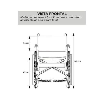 Imagem de Cadeira de Rodas Dobrável em Aço Carbono D100 Dellamed  Resistente e Funcional