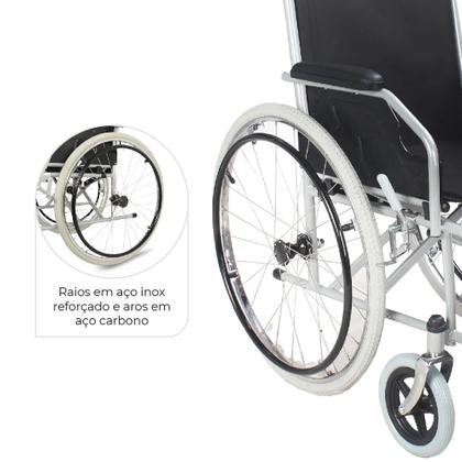 Imagem de Cadeira de Rodas Dobrável em Aço Carbono D100 Dellamed  Resistente e Funcional