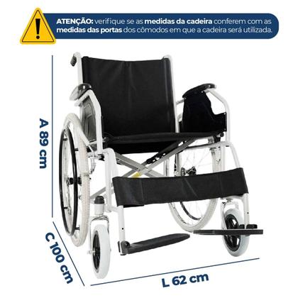 Imagem de Cadeira de Rodas Dobrável em Aço Carbono D100 Dellamed  Resistente e Funcional