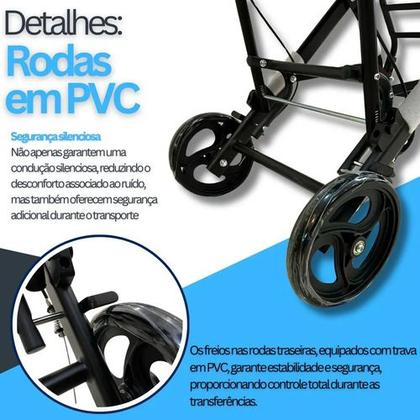 Imagem de Cadeira De Rodas Dobrável Leve Compacta Transporte Pequena Preto