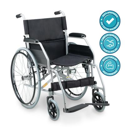Imagem de Cadeira De Rodas Dobrável Resistente Até 100kg D100 Dellamed Cor Preta