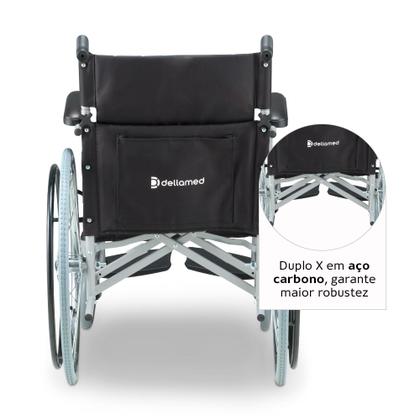 Imagem de Cadeira De Rodas Dobrável Resistente Até 100kg D100 Dellamed Cor Preta