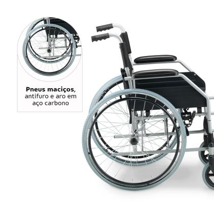 Imagem de Cadeira De Rodas Dobrável Resistente Até 100kg D100 Dellamed Cor Preta