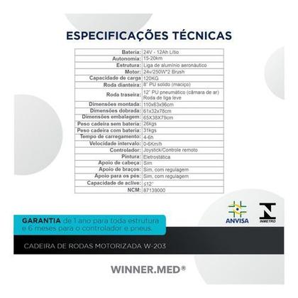 Cadeira de Rodas Elétrica Dobrável, Compacta e com Joystick Inteligente - Winner.Med Imagem de Cadeira de Rodas Elétrica Dobrável, Compacta e com Joystick Inteligente