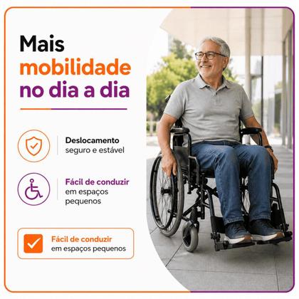 Imagem de Cadeira De Rodas Modelo D400 Dobrável Até 120Kg Dellamed