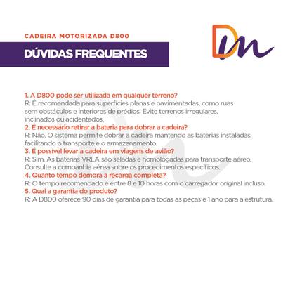 Imagem de Cadeira de Rodas Motorizada Modelo D800 Até 120 Kg - Dellamed